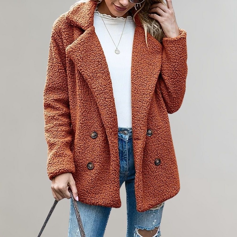 Noelia | Double-Breasted Teddy Blazer Jacket for Women