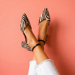 Keren™ | Pointed Toe Heels with Zebra Print