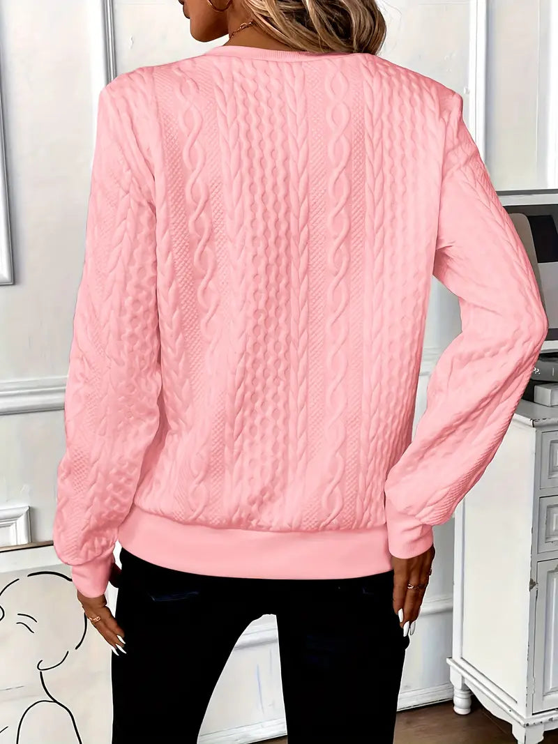 Women’s Zip-Up Knit Sweater with Stand Collar