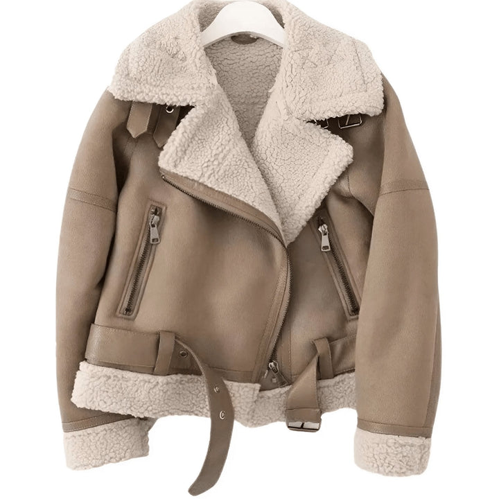 Warm Shearling Aviator Jacket Stylish