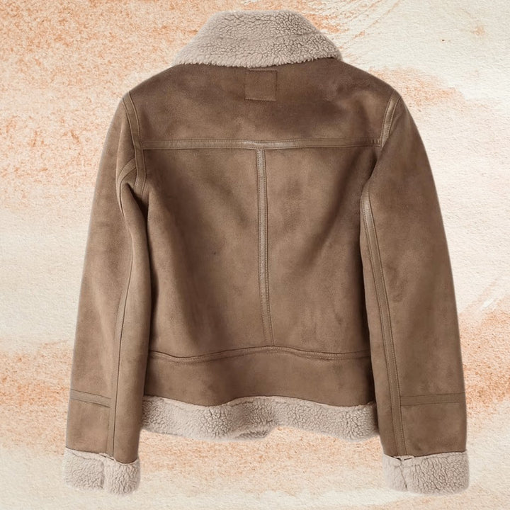 Warm Shearling Aviator Jacket Stylish