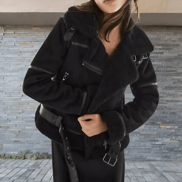 Warm Shearling Aviator Jacket Stylish
