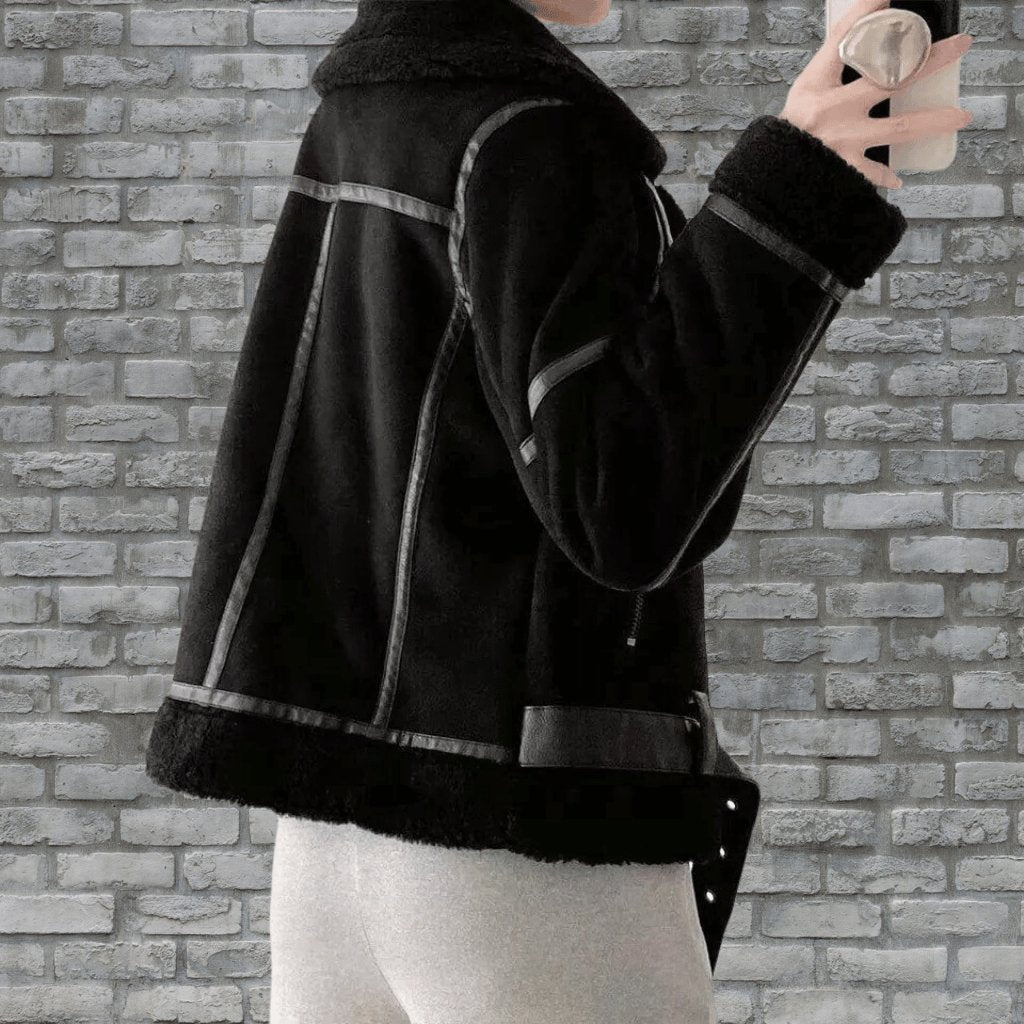 Warm Shearling Aviator Jacket Stylish