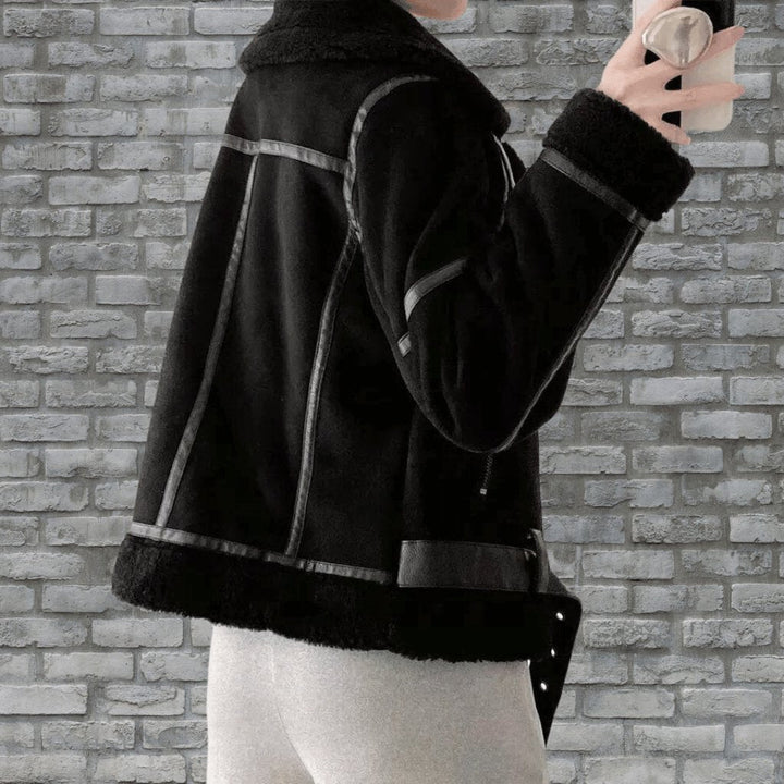 Warm Shearling Aviator Jacket Stylish