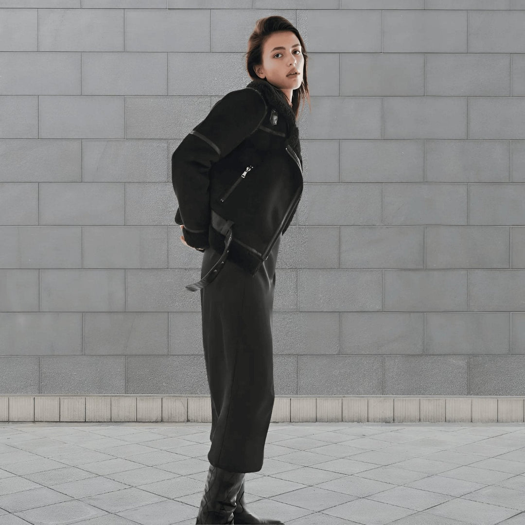 Warm Shearling Aviator Jacket Stylish