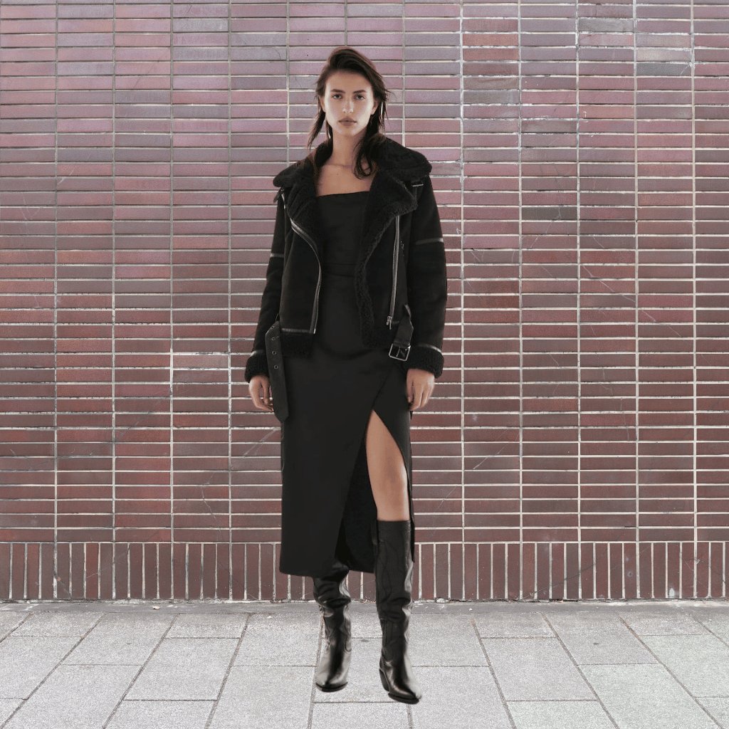 Warm Shearling Aviator Jacket Stylish