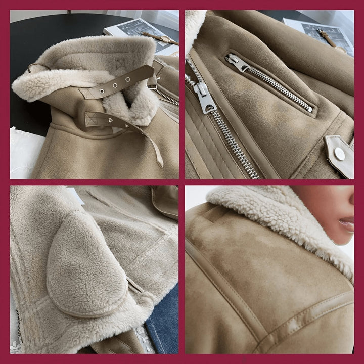 Warm Shearling Aviator Jacket Stylish