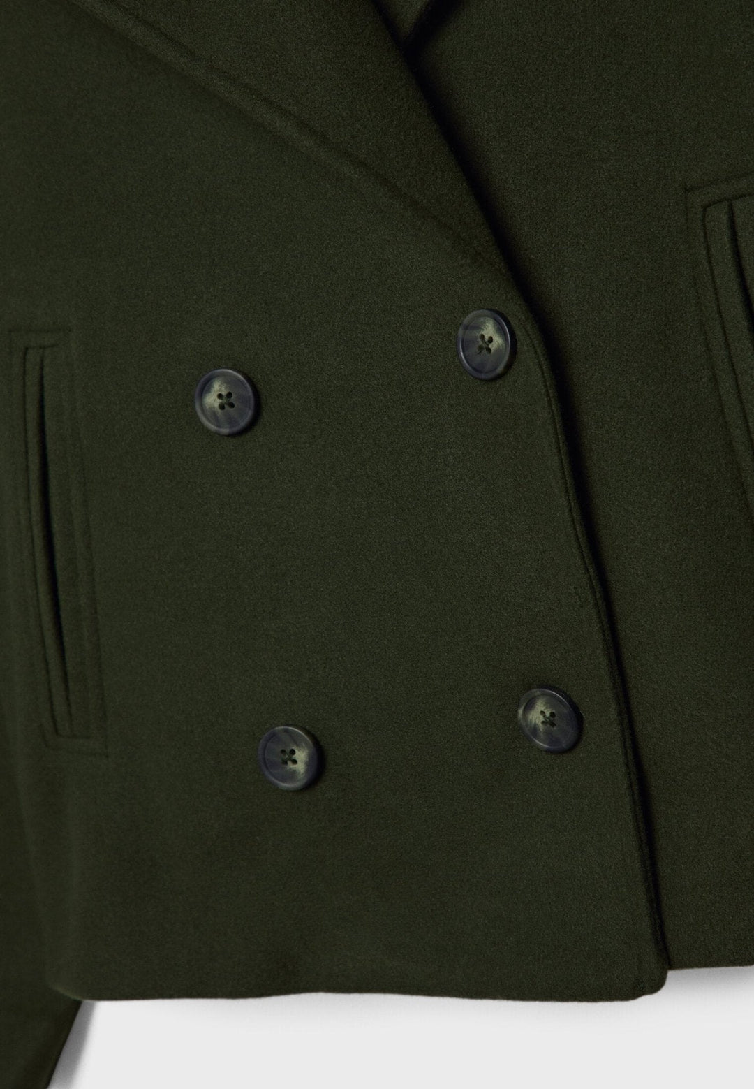 Women’s Cropped Double Breasted Jacket with Wide Lapel Collar