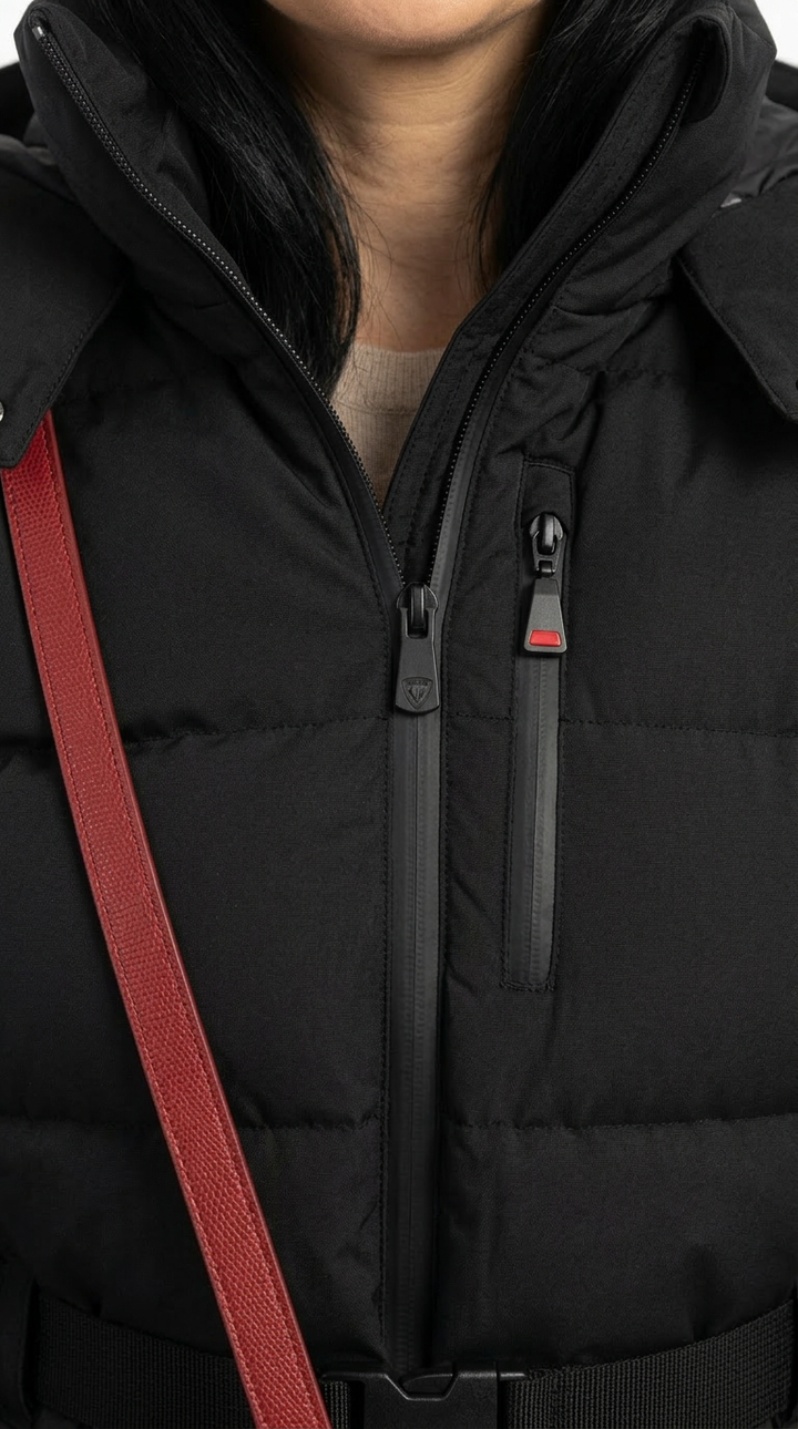 Women's Belted Puffer Winter Jacket
